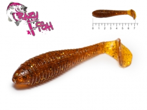 Силикон Crazy Fish Vibro Fat 7.1см col.09 Caramel-анис